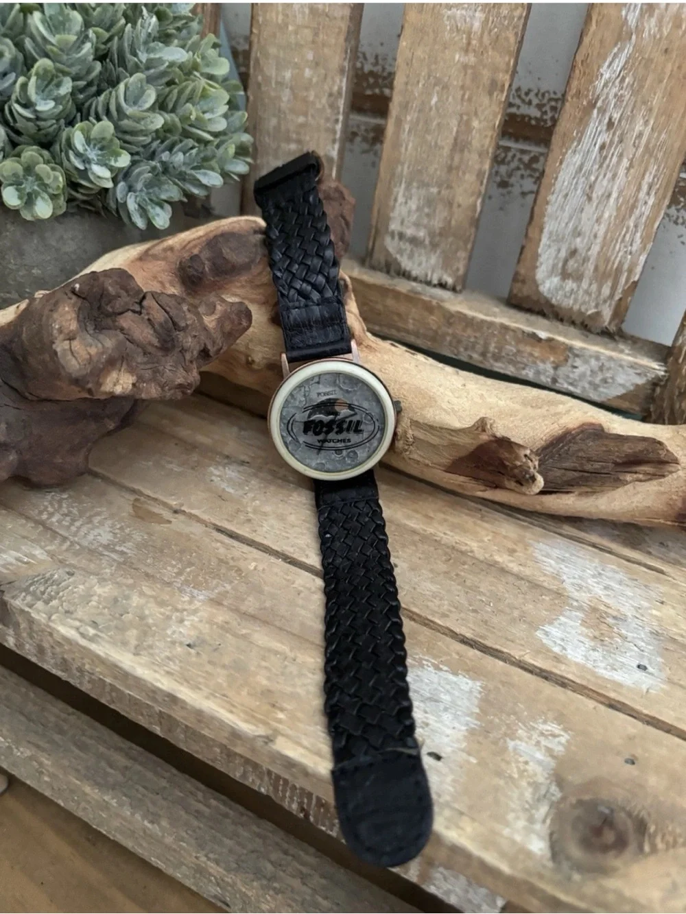 Fossil Moon Landing Watch BW-6726 Vintage Rare Leather Band NEW!